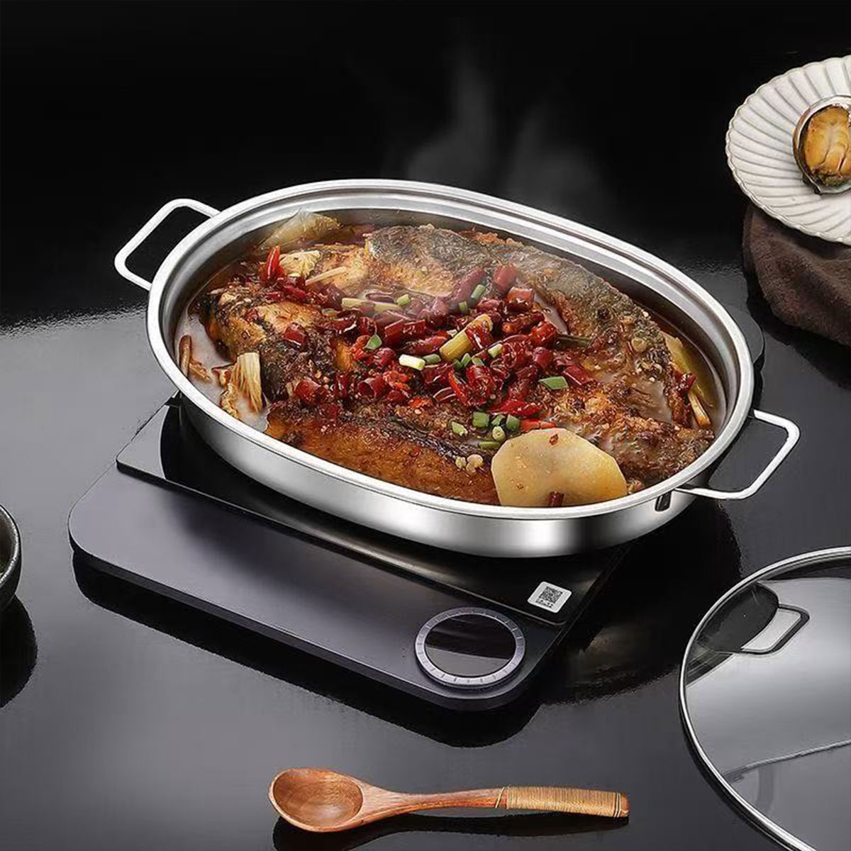 Induction Cooker Commercial - Stainless Steel Tray with Ears for