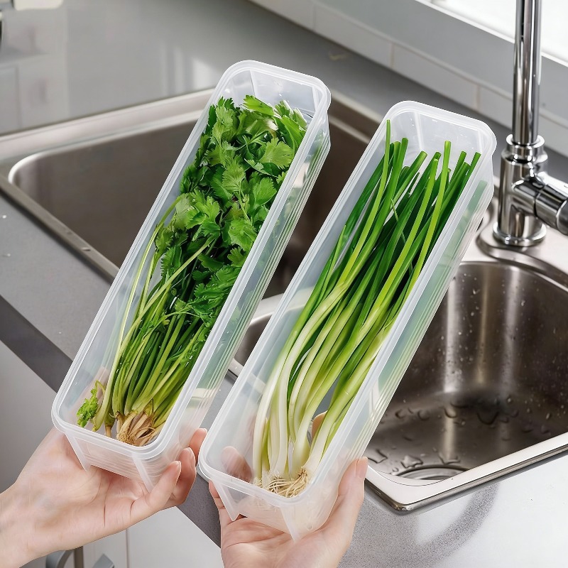 Commercial Kitchen Refrigerator - 1/2/4Pcs Green Onion Fresh-keeping Storage Box