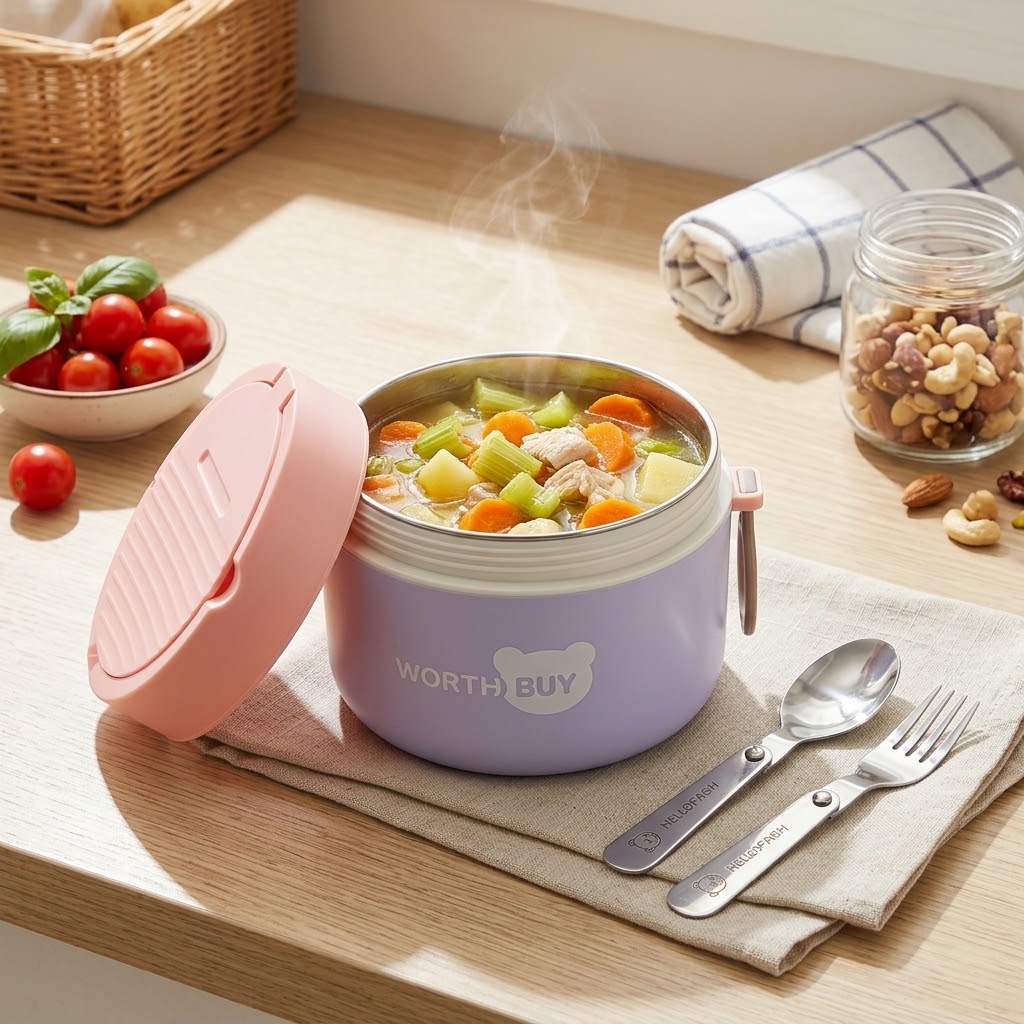Food Warmer Display - 304 Stainless Steel Thermal Lunch Box