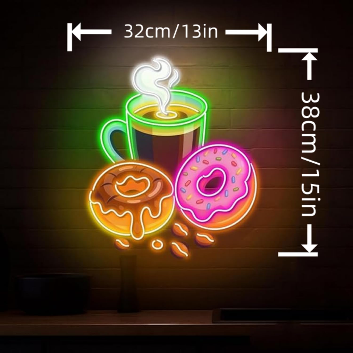 Donuts LED Neon Sign USB Power - огляд і ціна Commercial Kitchen Walls