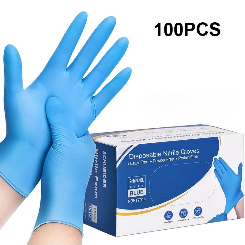 100PCS Blue Nitrile Disposable - огляд і ціна Commercial Kitchen Gloves