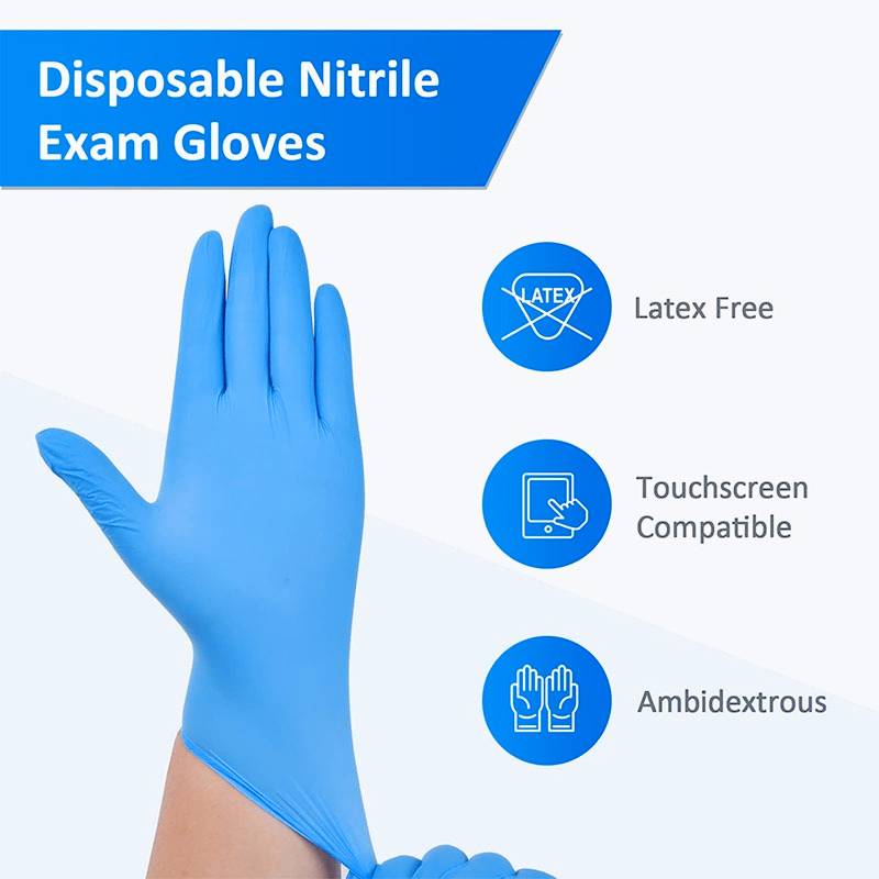 100PCS Blue Nitrile Disposable - огляд і ціна Commercial Kitchen Gloves