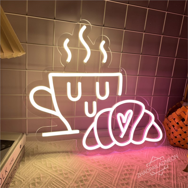 Coffee Bread Neon Sign Croissa - огляд і ціна Commercial Kitchen Walls